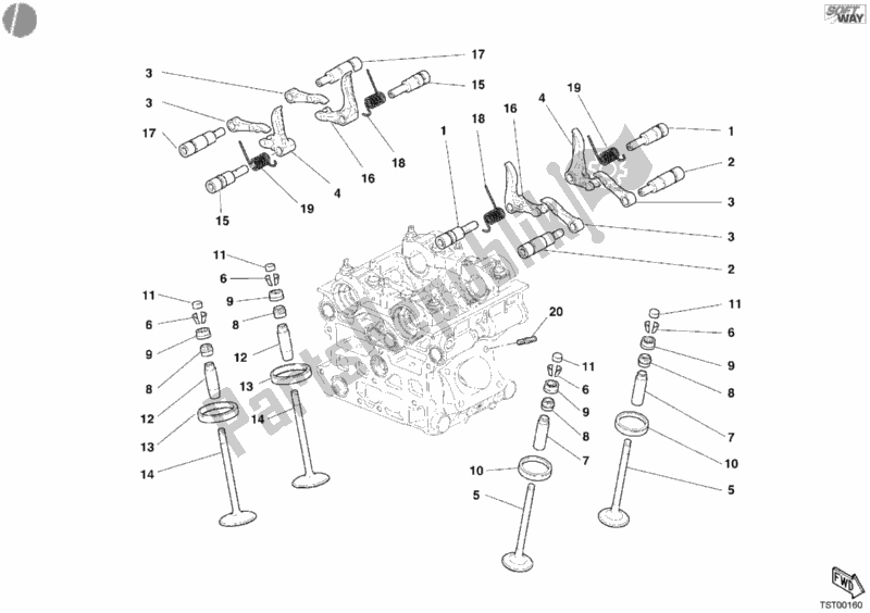 Alle onderdelen voor de Klep van de Ducati Superbike 749 S 2006